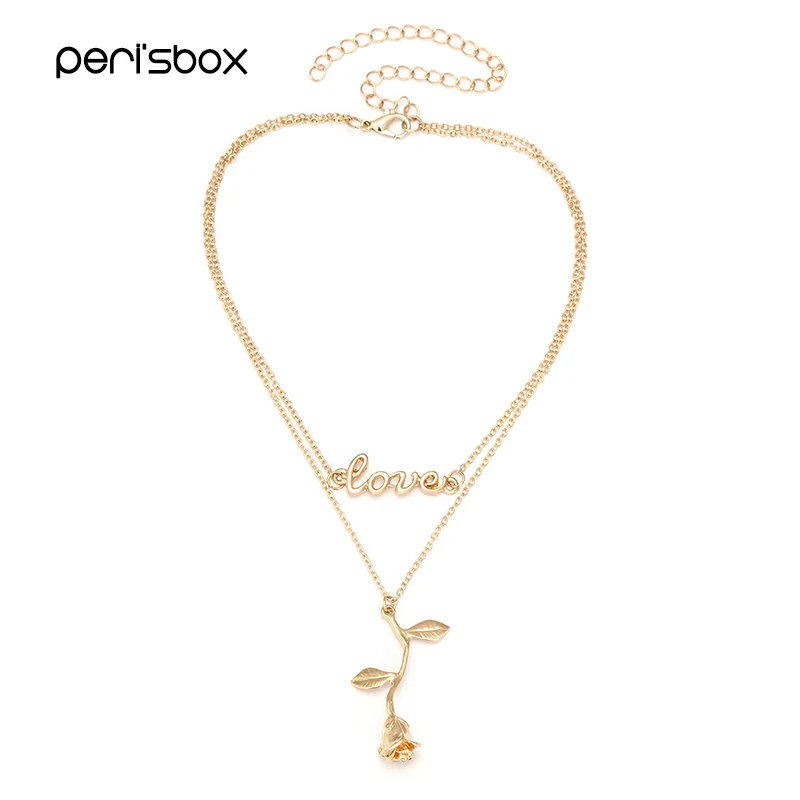Женское Ожерелье-чокер Peri'sBox многослойное ожерелье золотого цвета с надписью