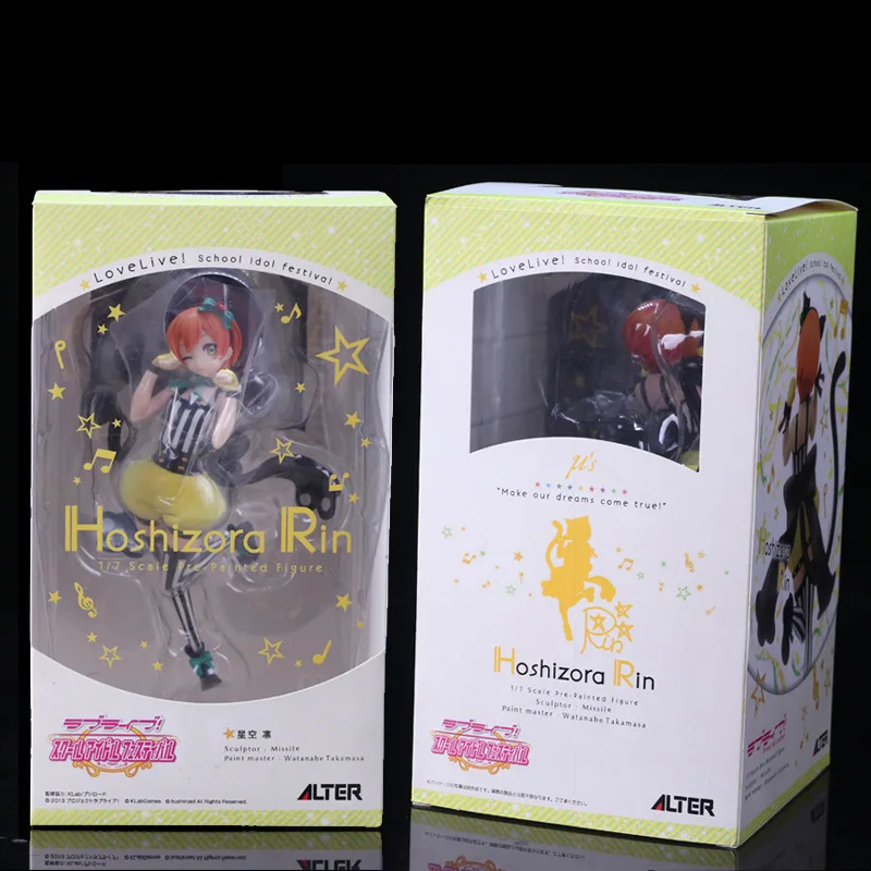 Японское аниме Love Live Rin Hoshizora Фигурки игрушки 23 см ПВХ модель куклы с коробкой