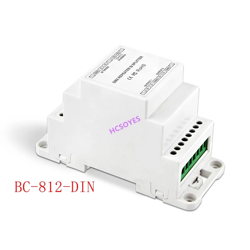 BC-812-DIN/BC-812-DIN-RJ45 DC12-24V din-рейка DMX512 усилитель сигнала Один входной канал два