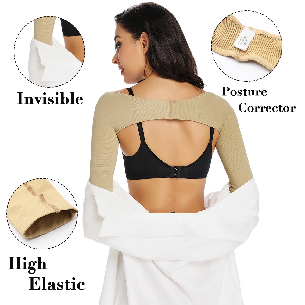Women Arm Shaper Back Shoulder Corrector Slimming Underwear Shaper Humpback Posture Corrector Arm Control Shapewear One Size