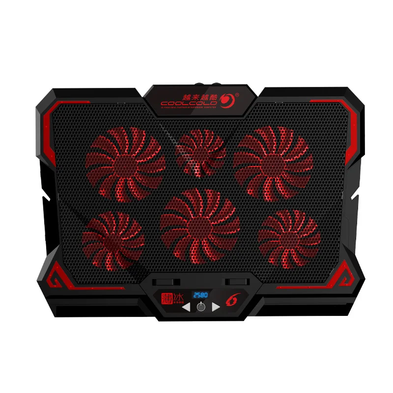 417*300*30MM Touch/Speed Notebook Radiator 17 inch laptop cooler Pad 6 fans Base Plate silence fan heat Sink bracket 2USB Port | Компьютеры