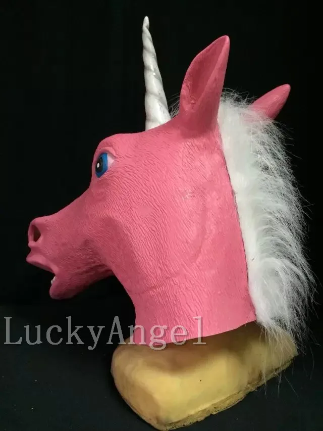 2016 Новинка ближайшие Хэллоуин животных Маски для век красный латекс Единорог