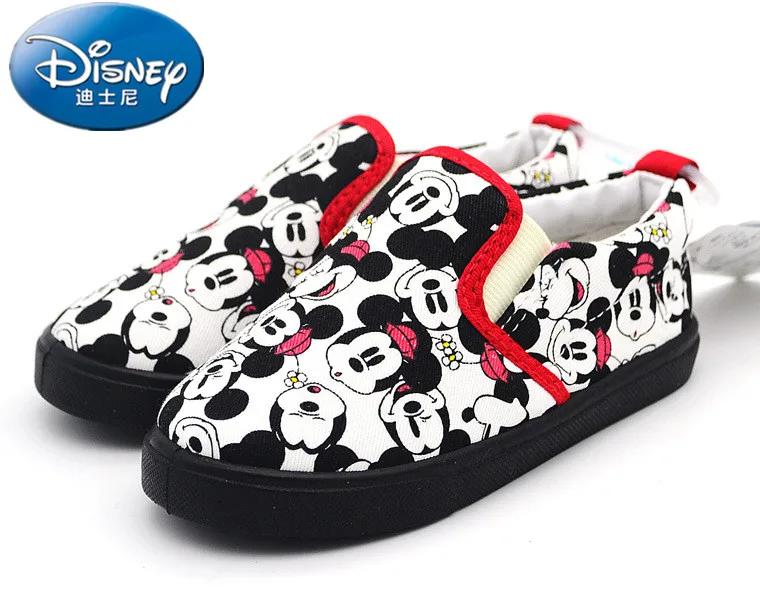 Disney/детская обувь с рисунком Микки и Минни; Новинка; мягкая парусиновая обувь с рисунком; Повседневная обувь; нескользящая Мягкая подошва