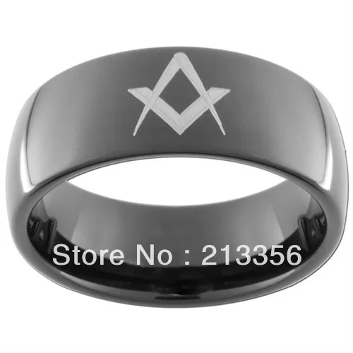 

10PCS/LOT FREE SHIPPING!USA WHOLESALES CHEAP PRICE 8MM WOMEN&MENS HIS/HER BLACK DOME CLASSIC MASONIC FREEMASON TUNGSTEN RINGS