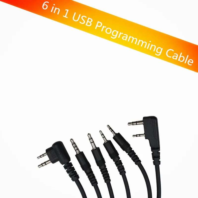 6 в 1 USB-кабель для программирования YAESU BAOFENG BF-888S KENWOOD PUXING Motorola ICOM Radio Walkie Talkie |