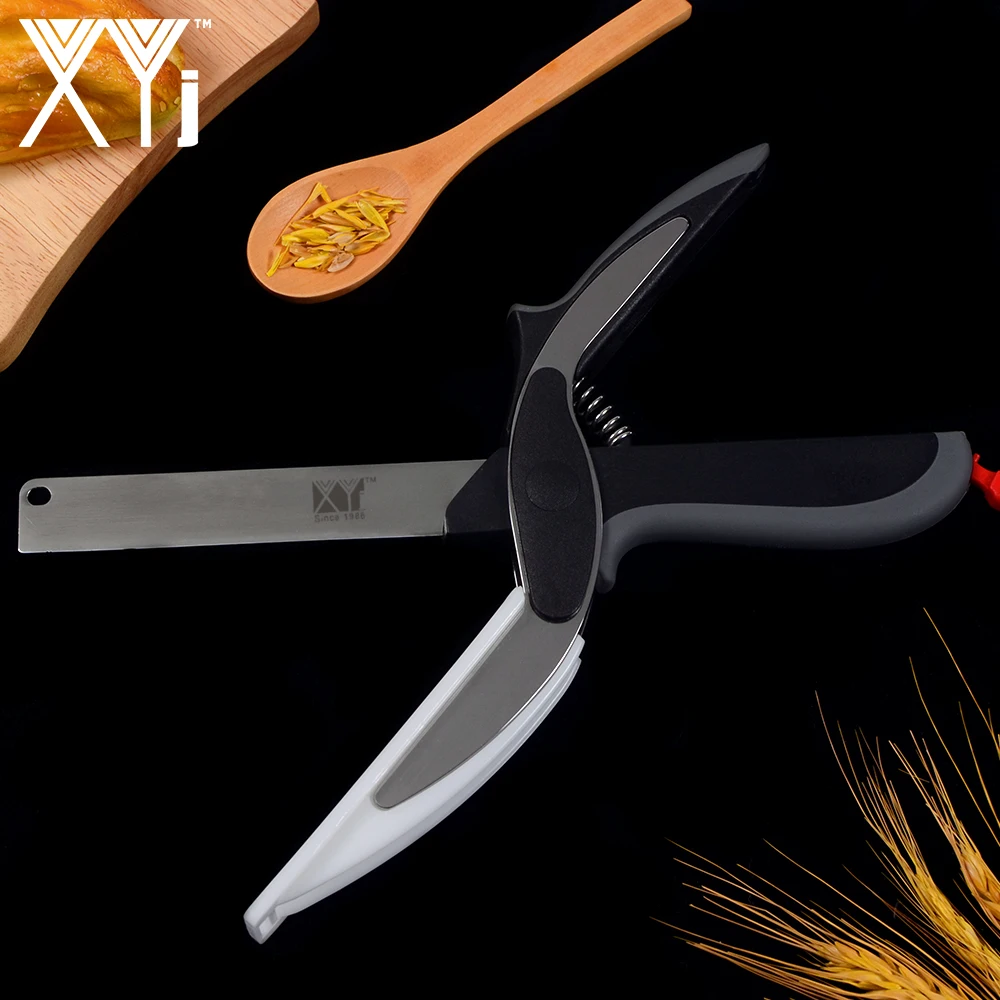 Xyj 2 in1 Кухня Ножи Нержавеющая сталь лезвия ABS Ручка растительного scissor