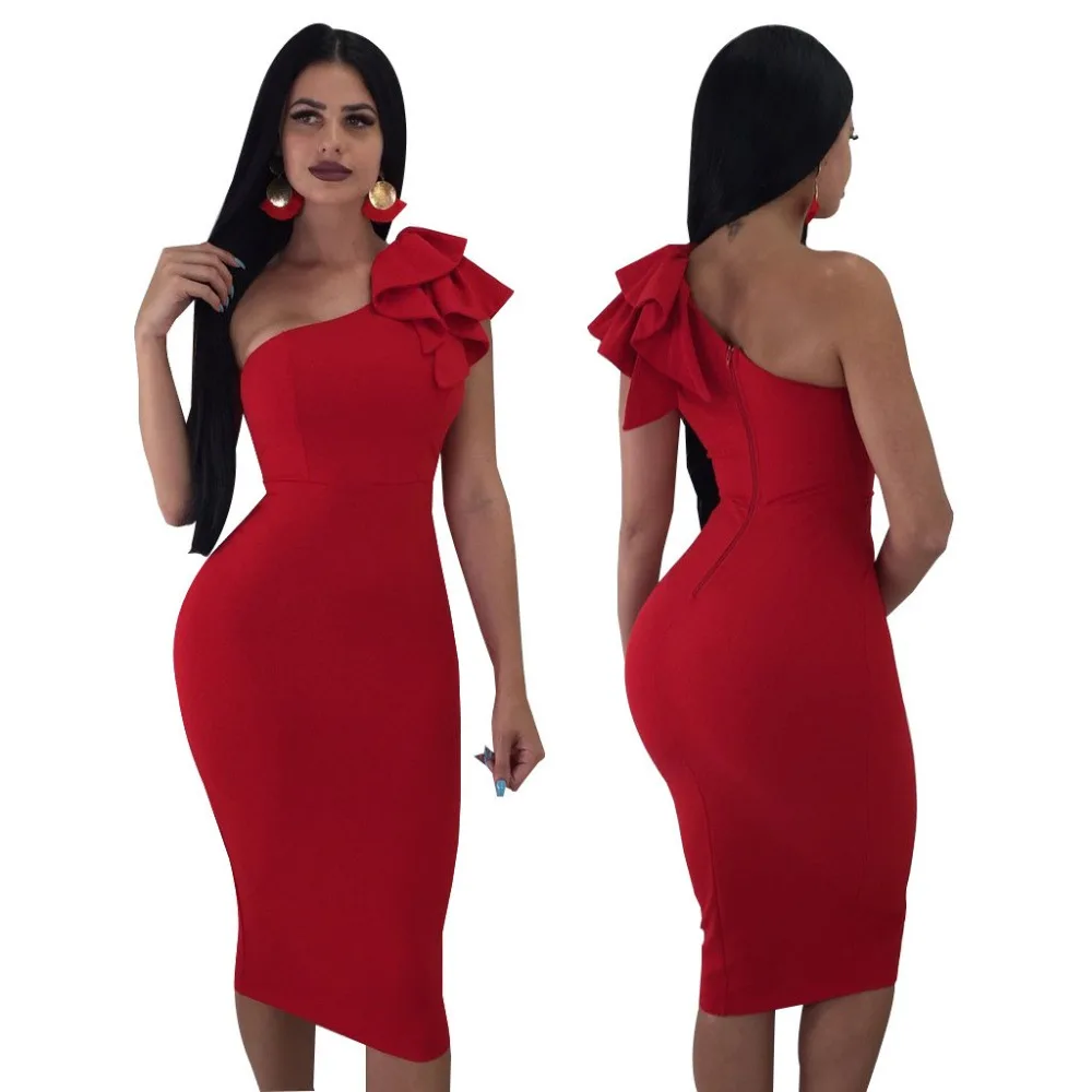 Новое модное женское платье с посылка плечами до середины икры асимметричное