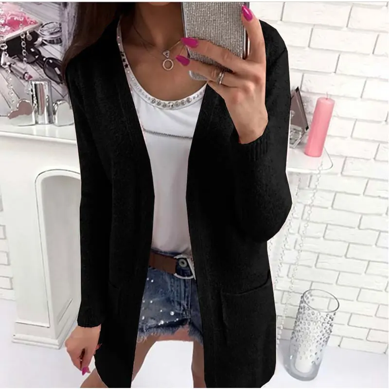 2018 Autumn Winter Thicken Knitted Sweater Long Sleeve Cadigan Women Loose Soft Cardigan Warm Womens Female Pull Femme |
