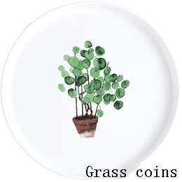 Grass coins 8/10 дюймов круглая тарелка керамическая обеденная Тарелка фарфоровая десертная тарелка столовая посуда тарелка для торта для еды креативные дизайнерские тарелки - Цвет: Grass coins