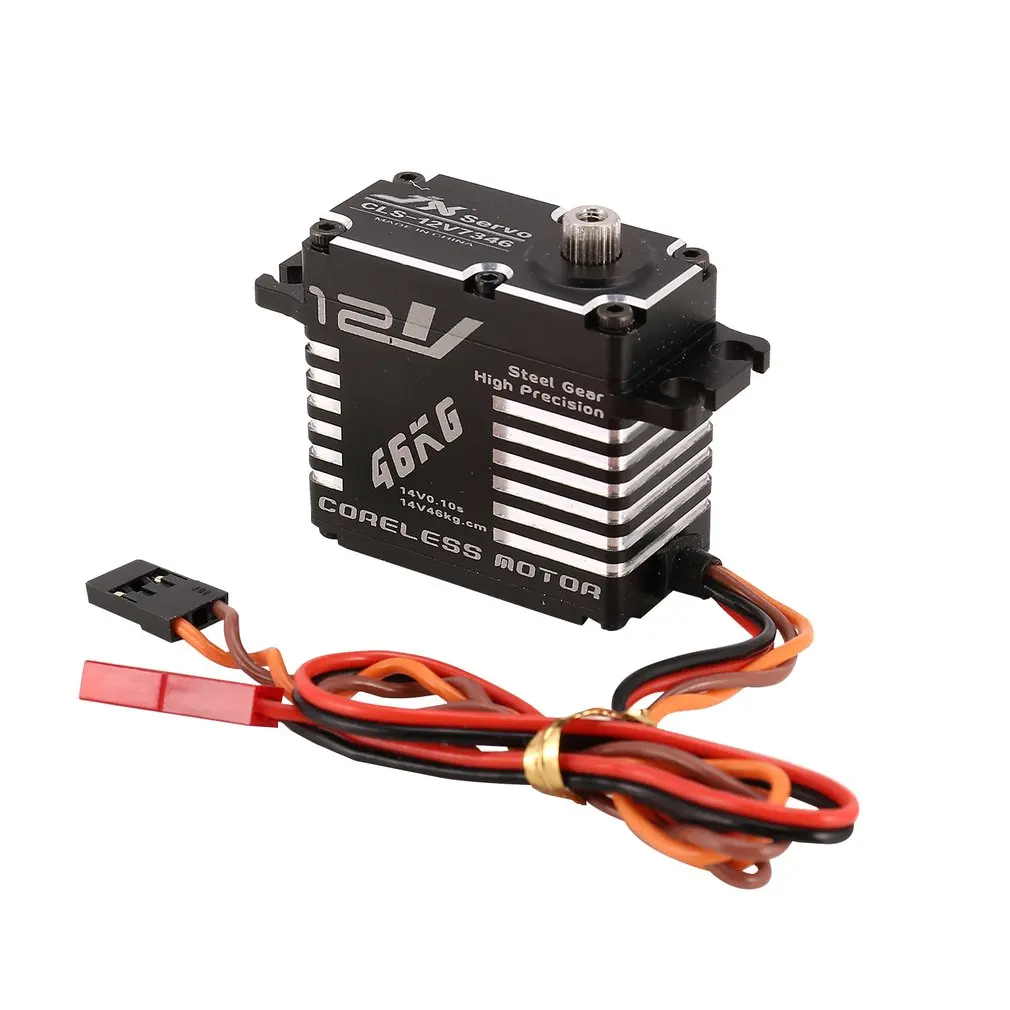 JX CLS-12V7346 46 кг металлические рулевого управления цифровой Шестерни без сердечника Servo, украшенное мозаикой из драгоценных камней, 12 V HV с большим вращающим моментом Напряжение для RC «Робокар Поли» беспилотных летательных аппаратов