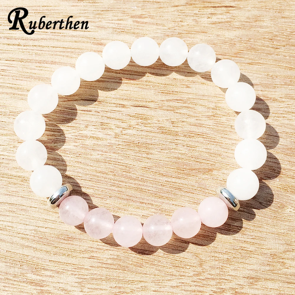Браслет Ruberthen AA Grand White Moonstone розовый кварц женский браслет гармония приносящий