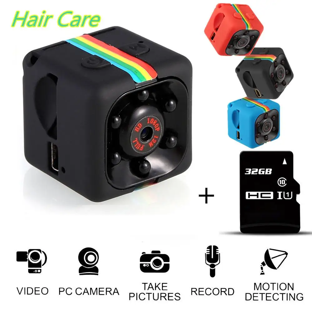

SQ11 Mini Full HD 1080P DV Sports Action DVR Recorder Camera 16G/32G TF Card Blue