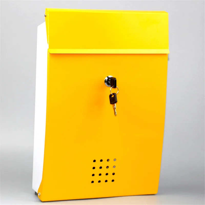 Stainless Steel Wall Mount Mail Box Letter Postal Lockable Mailbox Holder Secure Lockable Texture Mailbox