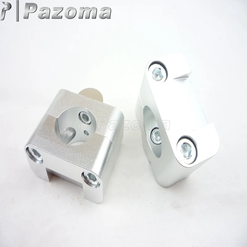 Dirt Bike 1 1/" Руль стоячий зажим для Yamaha Kawasaki Honda 28 мм Fat Bar - Цвет: Silver