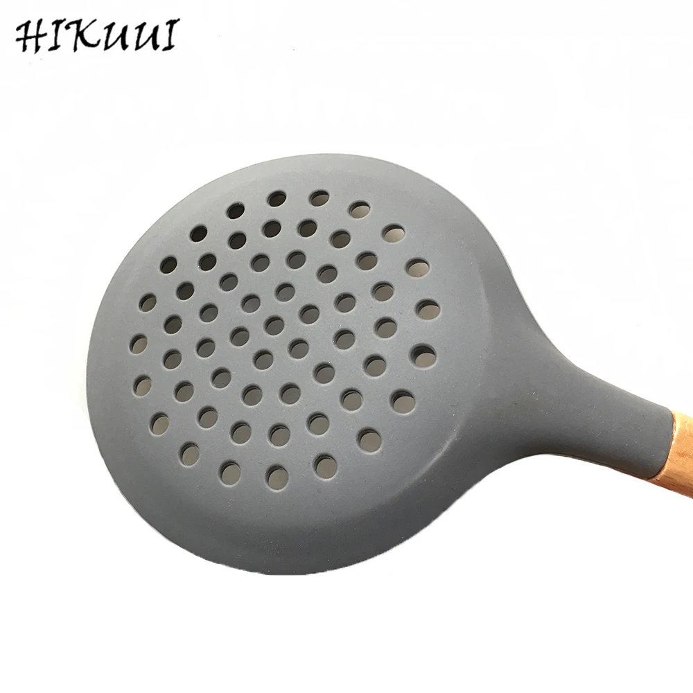 HIKUUI 1 шт., розничная, деревянная ручка, посуда, ограниченная серия, силиконовая кухонная утварь, инструменты для приготовления пищи, ковш, кухонная утварь