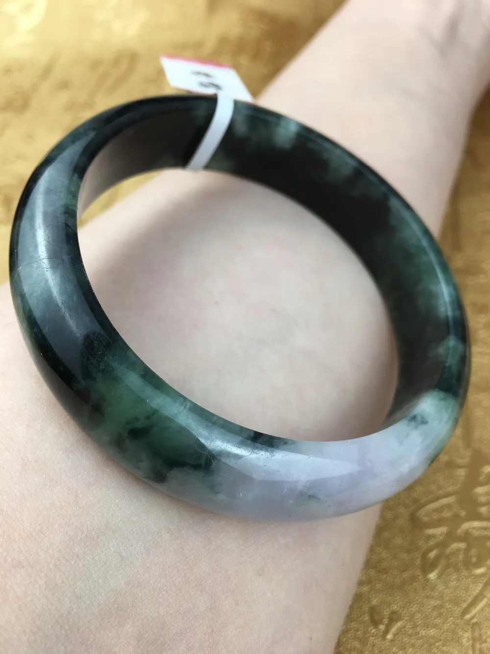 Отправить сертификат натуральный Жадеит браслет элегантный темно зеленый два