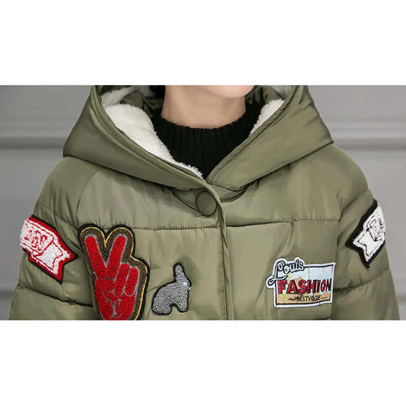 ЛИВА девушка Новинка 2017 года Для женщин шляпа куртка Свободные Аппликация письмо