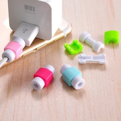 Однотонный USB кабель для передачи данных 20 шт./лот защитный iPhone 5s 6 6s 7 7Plus 8