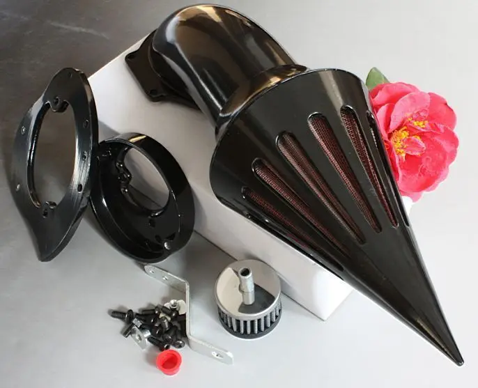 Фото Мотоциклетный черный воздушный очиститель с шипами комплекты Впускной фильтр