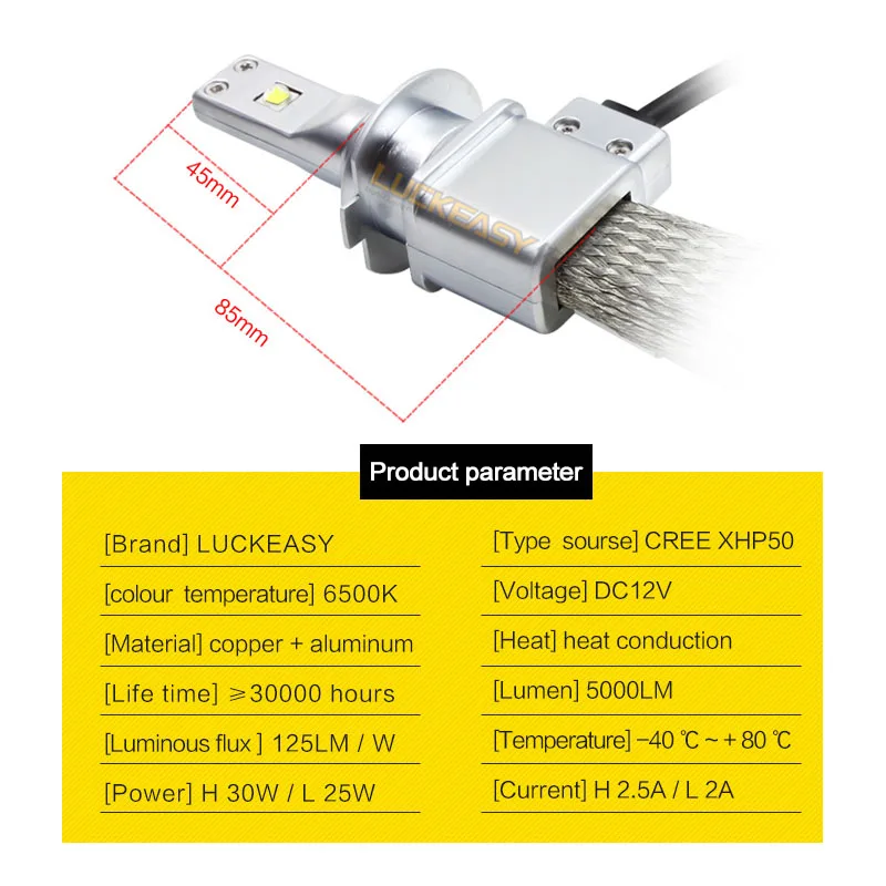 Декодер фары xhp50 30 Вт 5000lm H/L светодиодный противотуманная фара H4 H7 H8 H11 H16 9005 9006 9012 |
