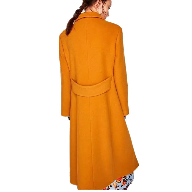 Женское двубортное пальто длинное шерстяное с карманами 2019|wool coat|coat womenwinter coat |