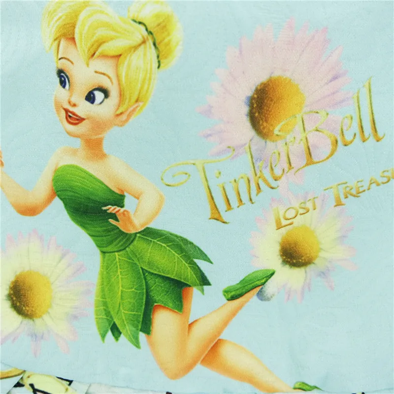 Платье для маленьких девочек нового бренда 2017 Мультфильм Тинкер Белл принт