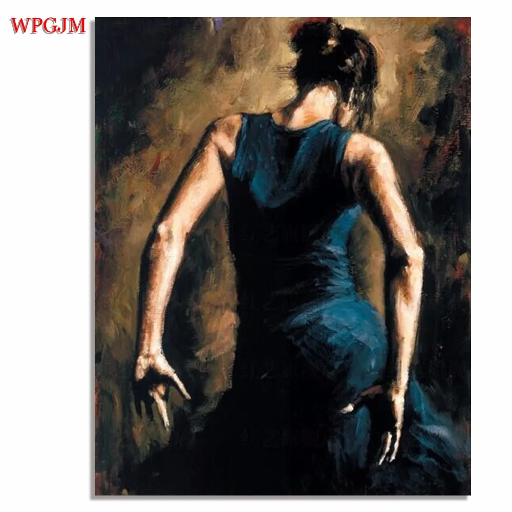 

Hand Painted Canvas Art Poster Large size Oil Painting Dancing girl picture