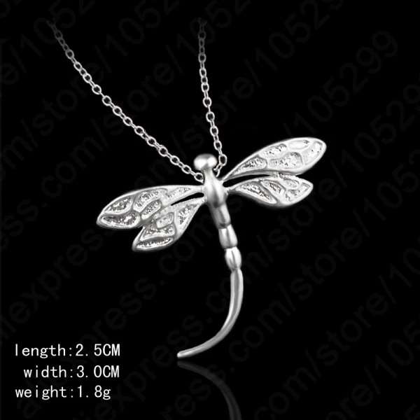 

Очаровательное ожерелье из стерлингового серебра 925 пробы с стрекозой, цепочка для свитера для женщин, милый кулон для животного, ожерелья, ...