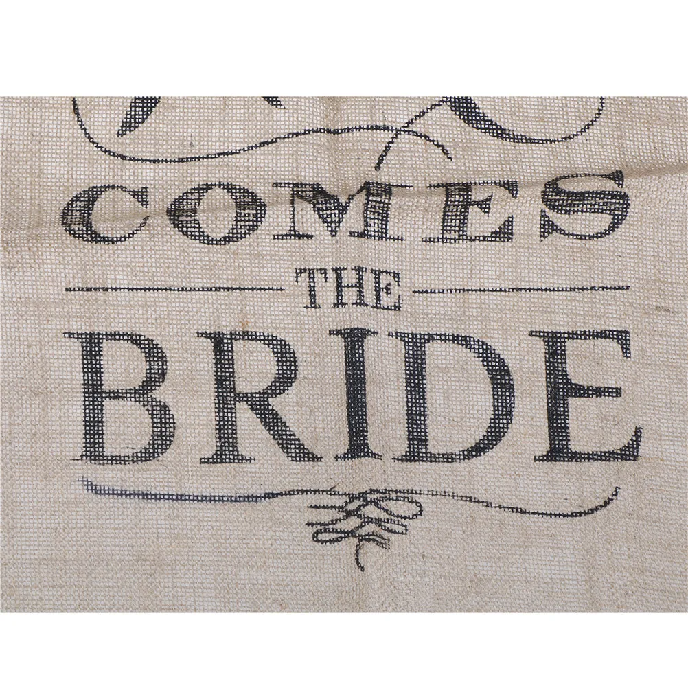1 шт. в деревенском стиле декорированном мешковиной горшке HERE COMES THE BRIDE шикарный