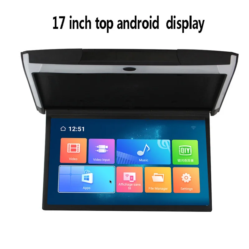 Автомобильный семейный 17,3 дюймовый Android 8,1 Автомобильный потолочный монитор на крыше HD 1080P видео плеер ips экран wifi/HDMI/USB/SD/FM/Bluetooth