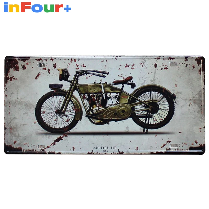 [Мотоцикл] 30*15 см автомобилей номерных знаков винтажная Home Decor Олово знак потертый