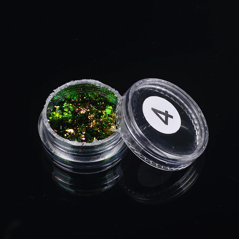 

1 box Chameleon Nail Sequins Glitter holographic powder Dust Dazzling Transparent Manicure Nail Art Glitter Sheet Decorations
