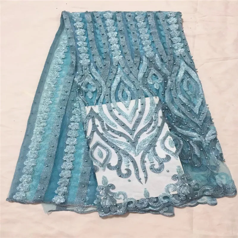 High Quality Nigerian Lace Fabrics 2019 African French Net Fabric Tulle Mesh With Beaded For Party BK003 | Дом и сад