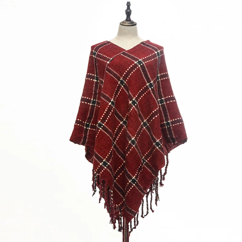 2017 новое поступление Женский Плюс Размер вязаный платок классическое клетчатое