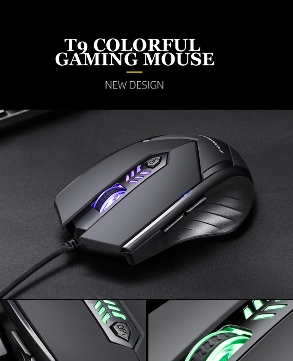 Проводная игровая мышь FORKA Silence Click, 6 кнопок, USB, бесшумный светодиодный оптический кабель, эргономичная компьютерная мышь, Мыши для ПК, ноутбука, геймера