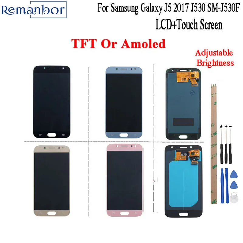 Remanбор для Samsung Galaxy J5 2017 lcd J530 SM J530F ЖК дисплей и сенсорный экран Amoled 5 2