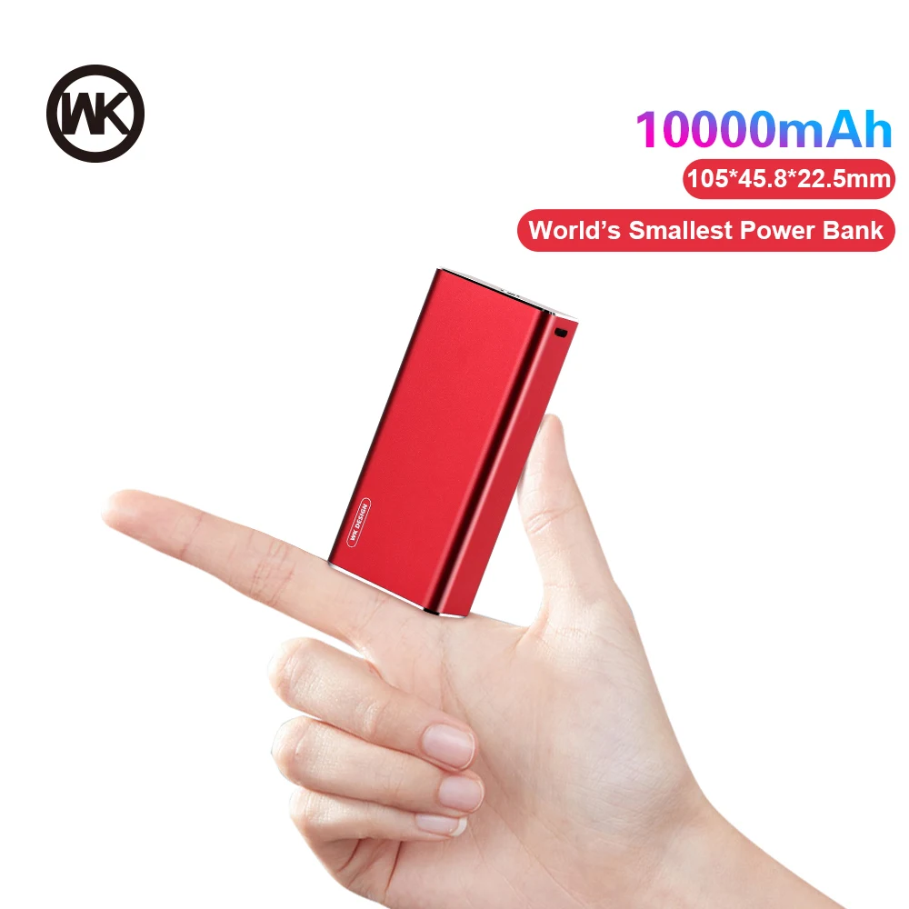 Внешний мини аккумулятор WK на 10000 мА · ч с металлическим корпусом|Внешние