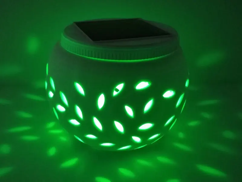 Solar Powered Ceramics lighting LED Hollow Ceramic RGBW colors Lights Decoration Garden Lamps | Освещение