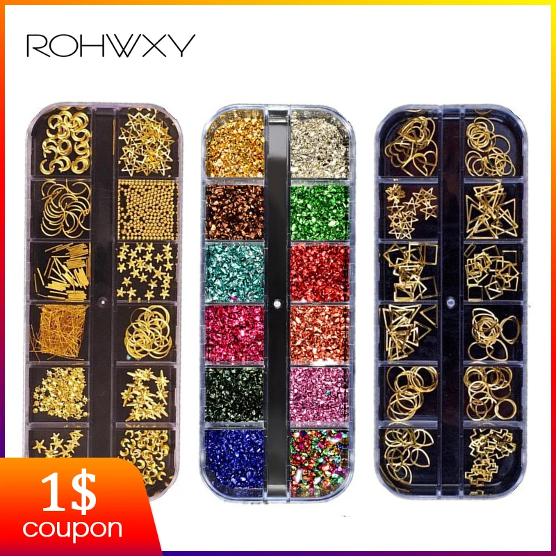 ROHWXY, новинка, 3D дизайн ногтей, блестящие стразы, смешанные цвета, блестящие акриловые стразы, самоцветы, ногти, сделай сам, аксессуары, сделай сам