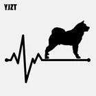 YJZT 14,5 см * 10,6 см Akita спасательная собака сердцебиение виниловая чернаясеребряная Автомобильная наклейка
