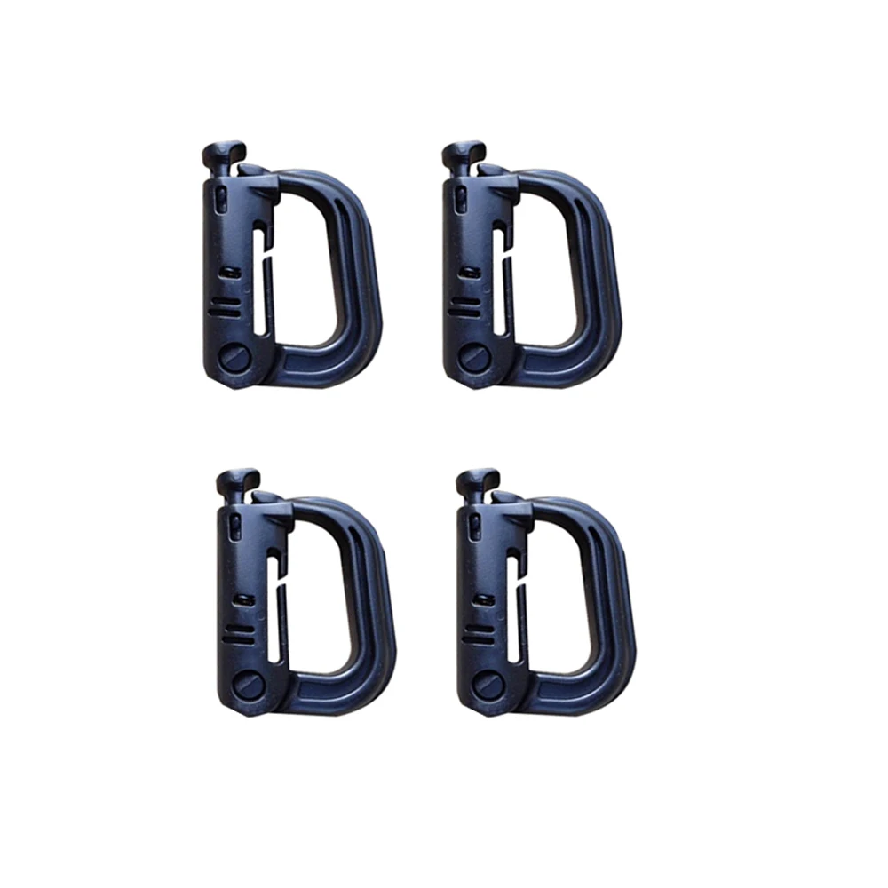 Black Карабин D-ring Clip Molle лямки EDC прикрепить скобу Grimlock поход горный подъем открытый рюкзак Пряжка защелкивающийся замок лагерь - Цвет: Black