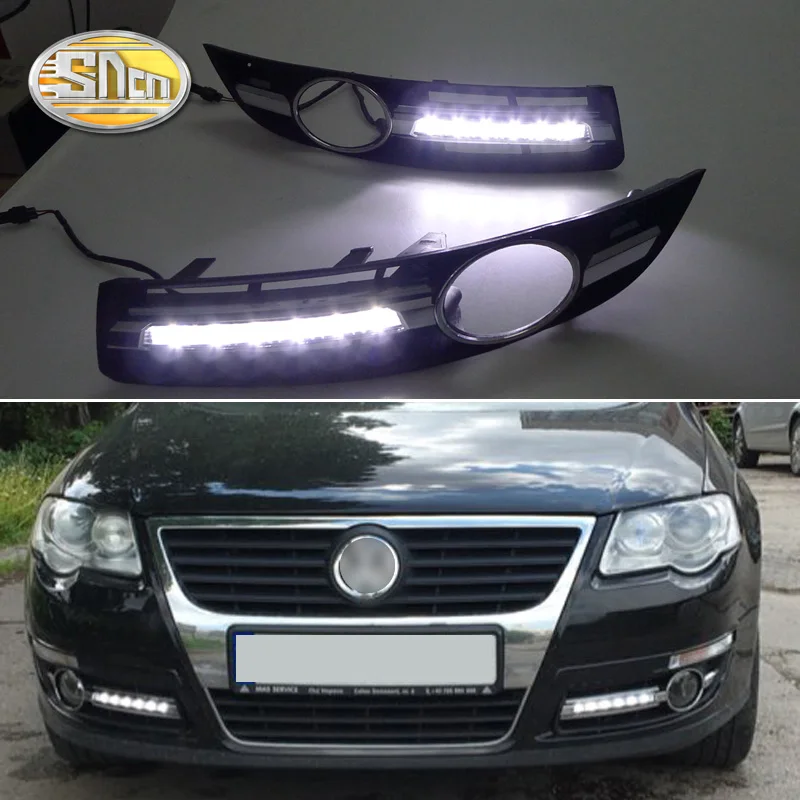 SNCN 2 шт. светодиодный дневные ходовые огни светильник для Volkswagen Passat B6 2007 2008 2009