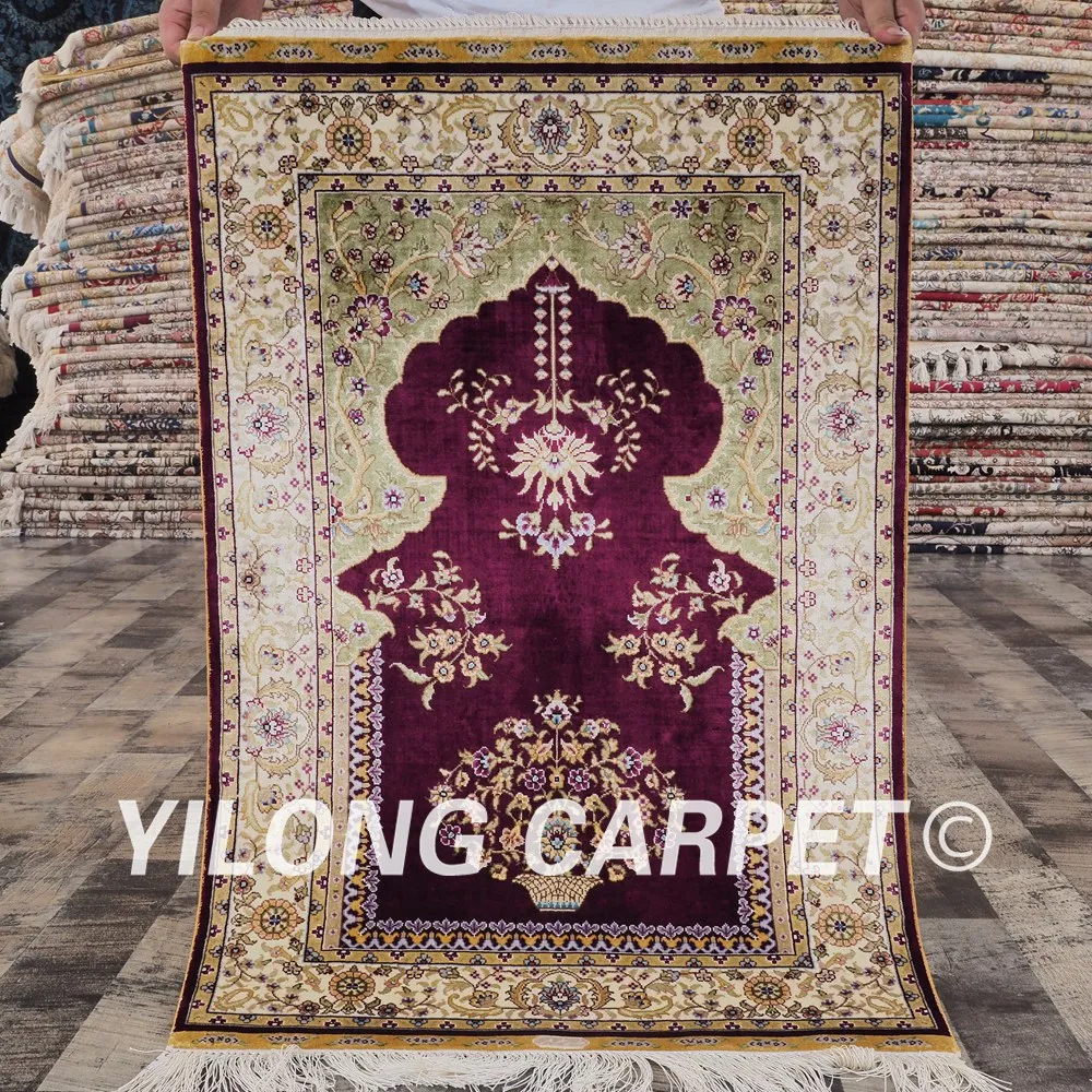 Yilong 2 'x 3' персидский ковер с ручным узелком красная Классическая