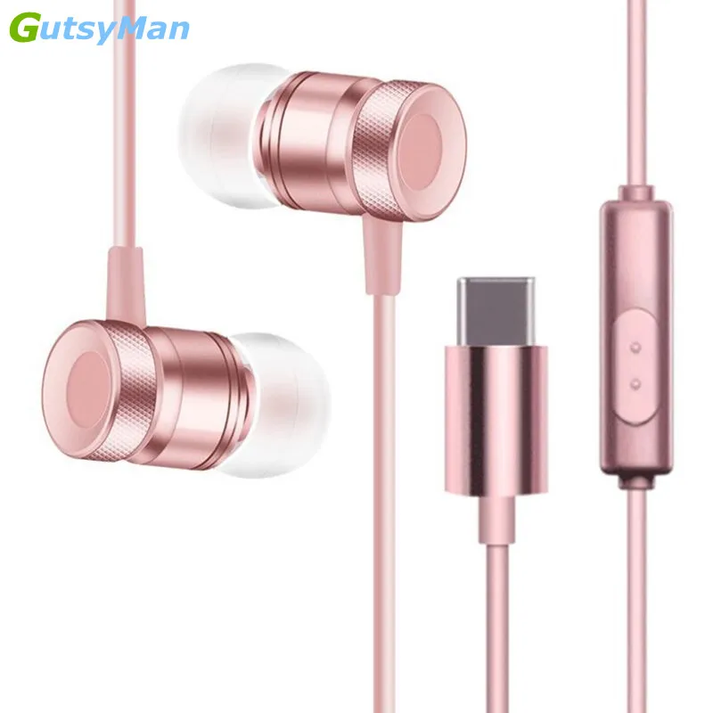 GutsyMan USB Type C в ухо стерео наушники цифровые Проводные спортивные металлические