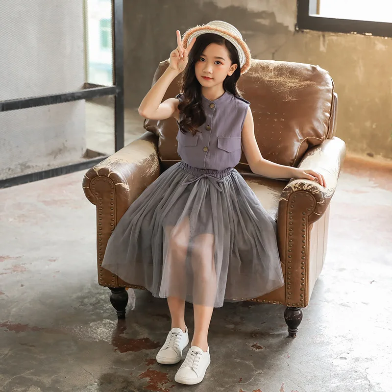 Детский летний костюм без рукавов на возраст 6-12 лет | Мать и ребенок