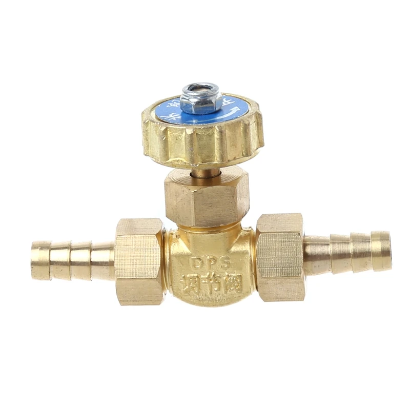 

Elbow Brass Needle Valve 8mm Propane Butane Gas Adjuster Barbed Spigots 1 Mpa