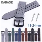 Ремешок сменный из натуральной кожи для наручных часов, браслет с отверстием сливы для Samsung Huawei Amazfit w Pins, 18 мм 20 мм 22 мм 24 мм