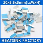 40 шт., серебристые алюминиевые радиаторы с термопрокладкой, 20*8,8*5 мм