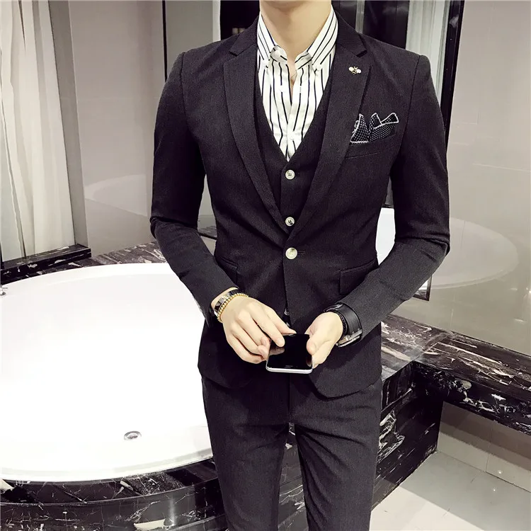 new Suits Men's suits three-piece polyester viscose 67.8 28.7 3.5 SJT43 / spandex P300