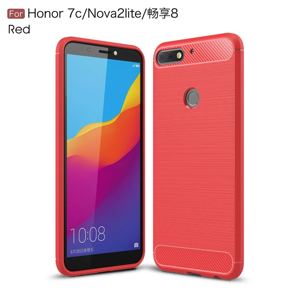 Роскошный мягкий карбоновый чехол для Huawei Y7 Prime 2018 силиконовый телефона Honor 7C pro |